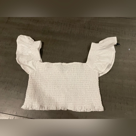 ruched frilly crop top - Picture 2 of 2